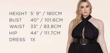 Load image into Gallery viewer, Fasheabe Plus Size Black Ruffle Plunging V-Neck Fit and Flare Top