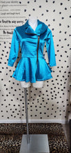 Load image into Gallery viewer, Blue peplum Jacket   sz med (no size tag)

