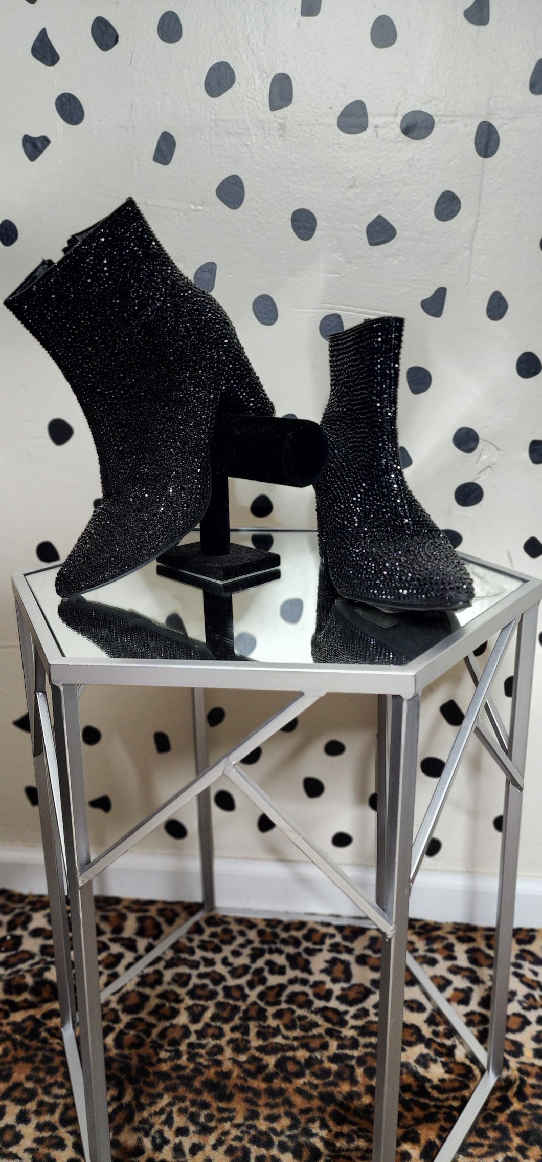 Black rhinestone heels   sz 8.5