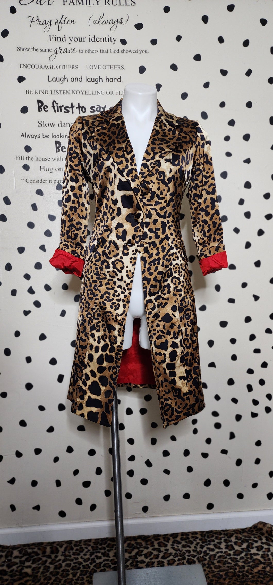 Cache leopard trench coat  sz small