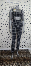 Load image into Gallery viewer, Black and white jumpsuit   sz small
