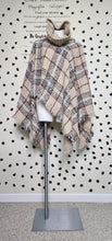 Load image into Gallery viewer, Plaid print Poncho   one size
