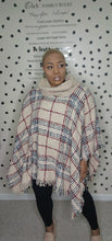 Load image into Gallery viewer, Plaid print Poncho   one size
