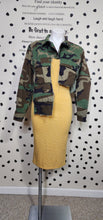 Load image into Gallery viewer, Crop Camo distressed jacket  sz: med-xlrg
