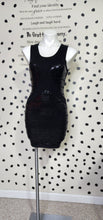 Load image into Gallery viewer, Black sequin bodycon dress  sz small
