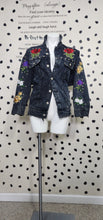 Load image into Gallery viewer, Floral studded distress jacket    sz sm/med
