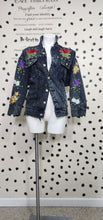 Load image into Gallery viewer, Floral studded distress jacket    sz sm/med
