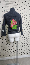 Load image into Gallery viewer, Floral studded distress jacket    sz sm/med
