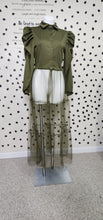 Load image into Gallery viewer, Olive Green sheer bottom top   sz med
