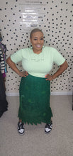 Load image into Gallery viewer, Vintage Green Sequin/beaded skirt   sz 2x
