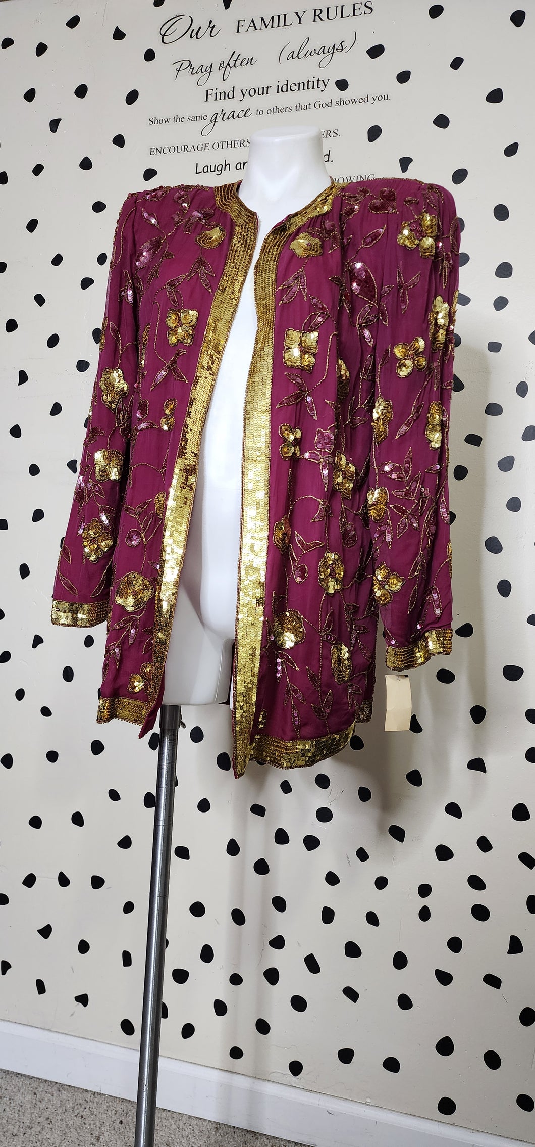 NWT VINTAGE SEQUIN BLAZER    SZ MED/LRG