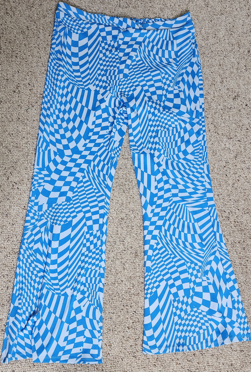 BLUE DISCO WIDE LEG PANT      SZ XXL