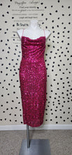 Load image into Gallery viewer, PREMIER AMOUR PINK SEQUIN DRESS    SZ 8 STRETCH
