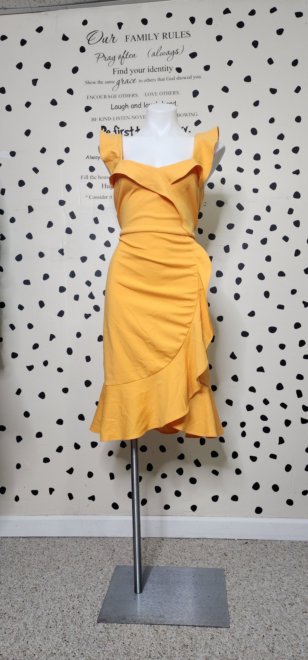 LAUNDRY ORANGE RUFFLE DRESS  SZ 12