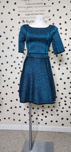 Load image into Gallery viewer, CATHERINE BLUE METALLIC DRESS   SZ MED
