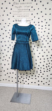 Load image into Gallery viewer, CATHERINE BLUE METALLIC DRESS   SZ MED
