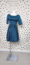 Load image into Gallery viewer, CATHERINE BLUE METALLIC DRESS   SZ MED
