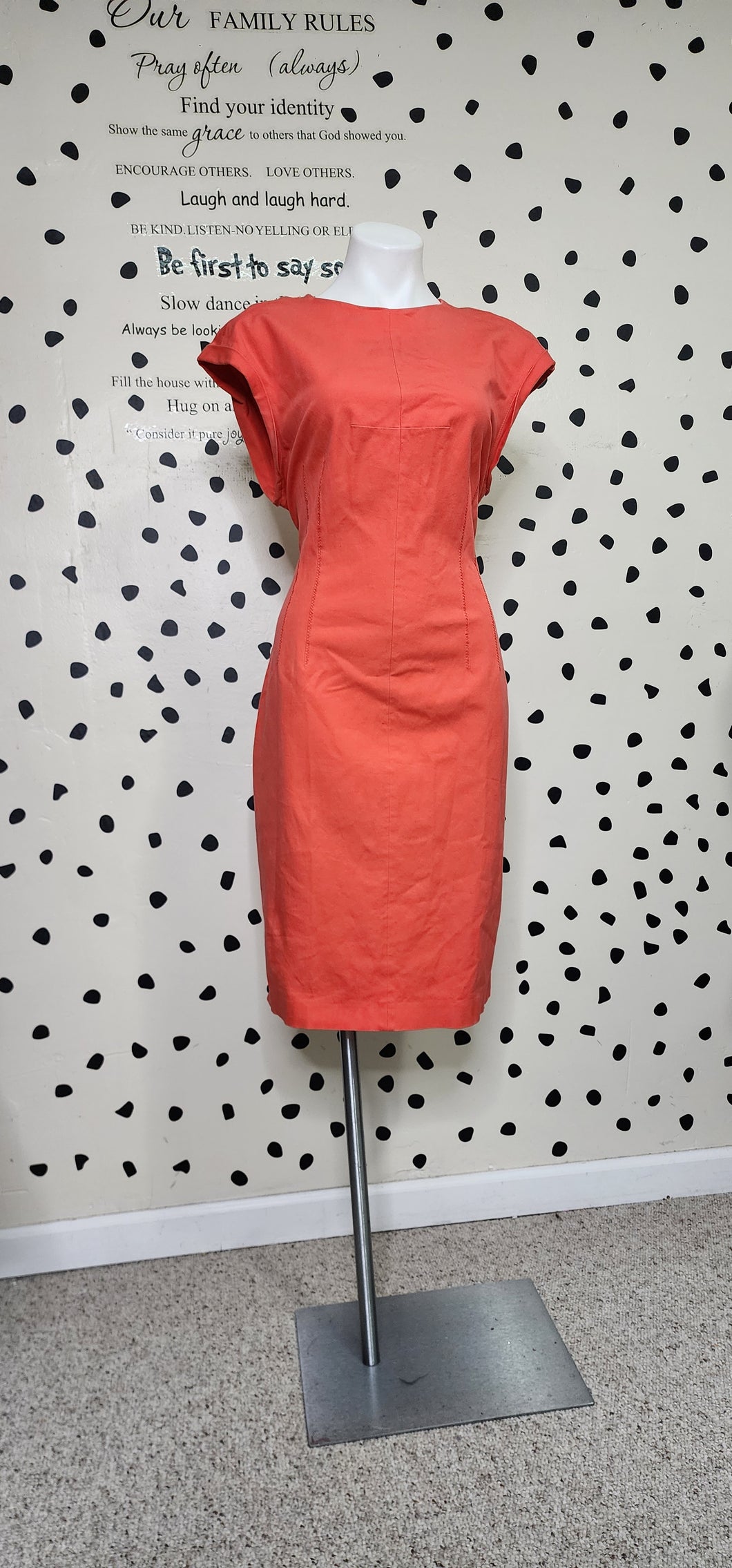 BANANA REPUBLIC CORAL DRESS    SZ 16 STRETCHY