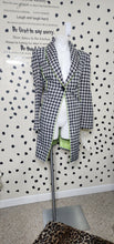 Load image into Gallery viewer, NWT ASHRO LONG HOUNDSTOOTH BLAZER    SZ 16 ( BEST FITTING 12/14)
