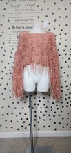 Load image into Gallery viewer, SOFT CROP FRINGE SWEATER     SZ SM-LRG
