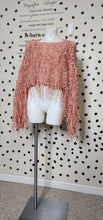 Load image into Gallery viewer, SOFT CROP FRINGE SWEATER     SZ SM-LRG
