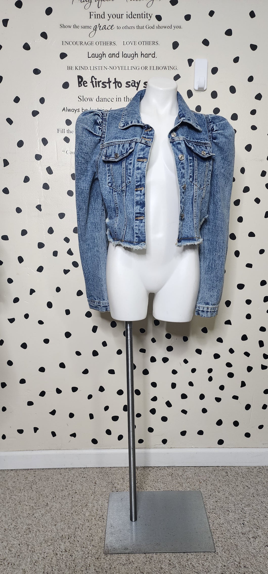 SHEIN DENIM PUFFER JACKET    SZ LRG (SZ 10)