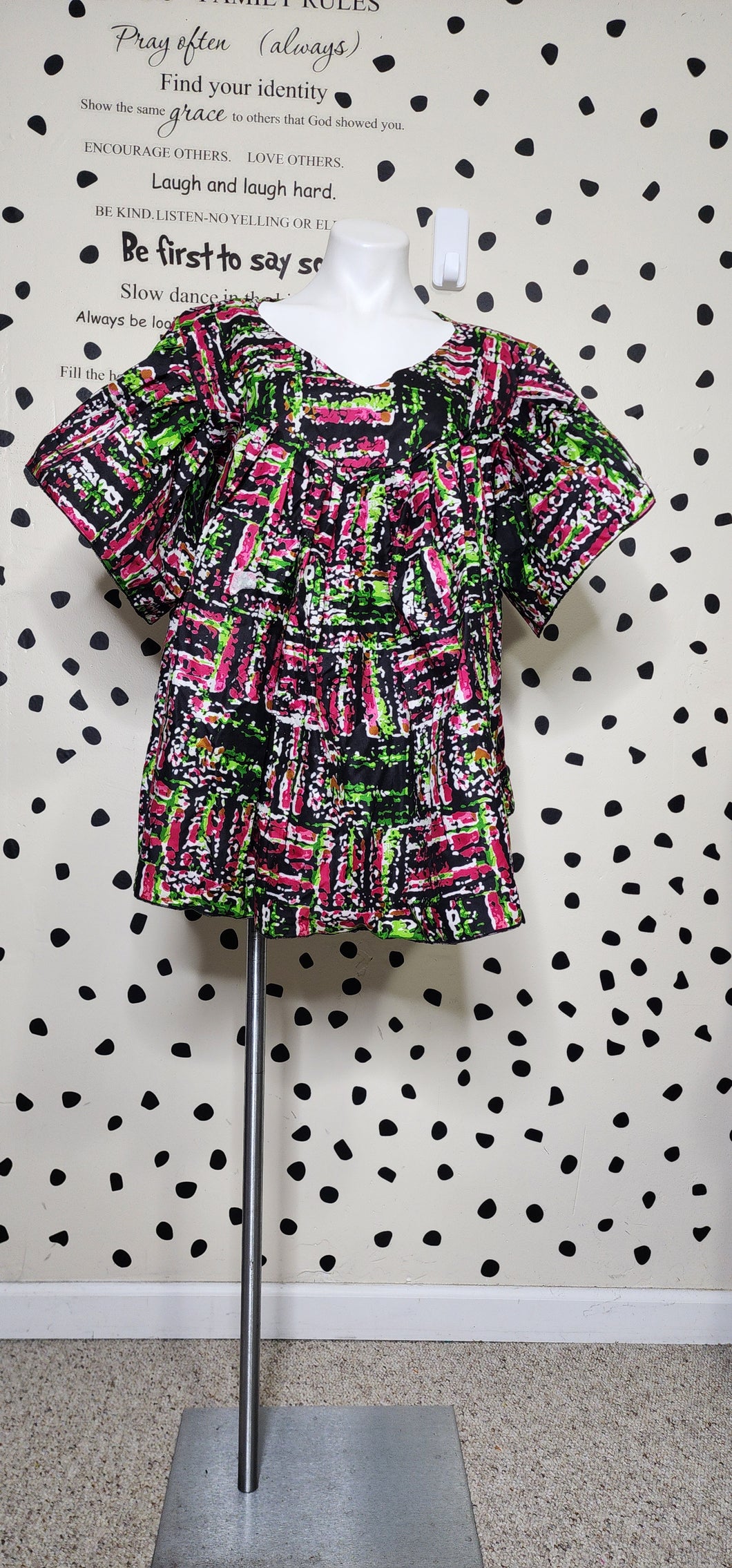 DIGI PRINT BABY DOLL TOP    SZ MED/LRG