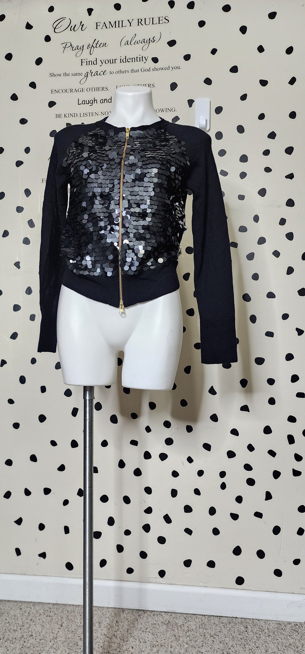 J CREW SEQUIN CARDIGAN    SZ MED