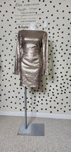 Load image into Gallery viewer, KIM KARDASHIN BRONZE SEQUIN DRESS   SZ LRG (FITTING 8/10)
