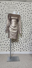 Load image into Gallery viewer, KIM KARDASHIN BRONZE SEQUIN DRESS   SZ LRG (FITTING 8/10)
