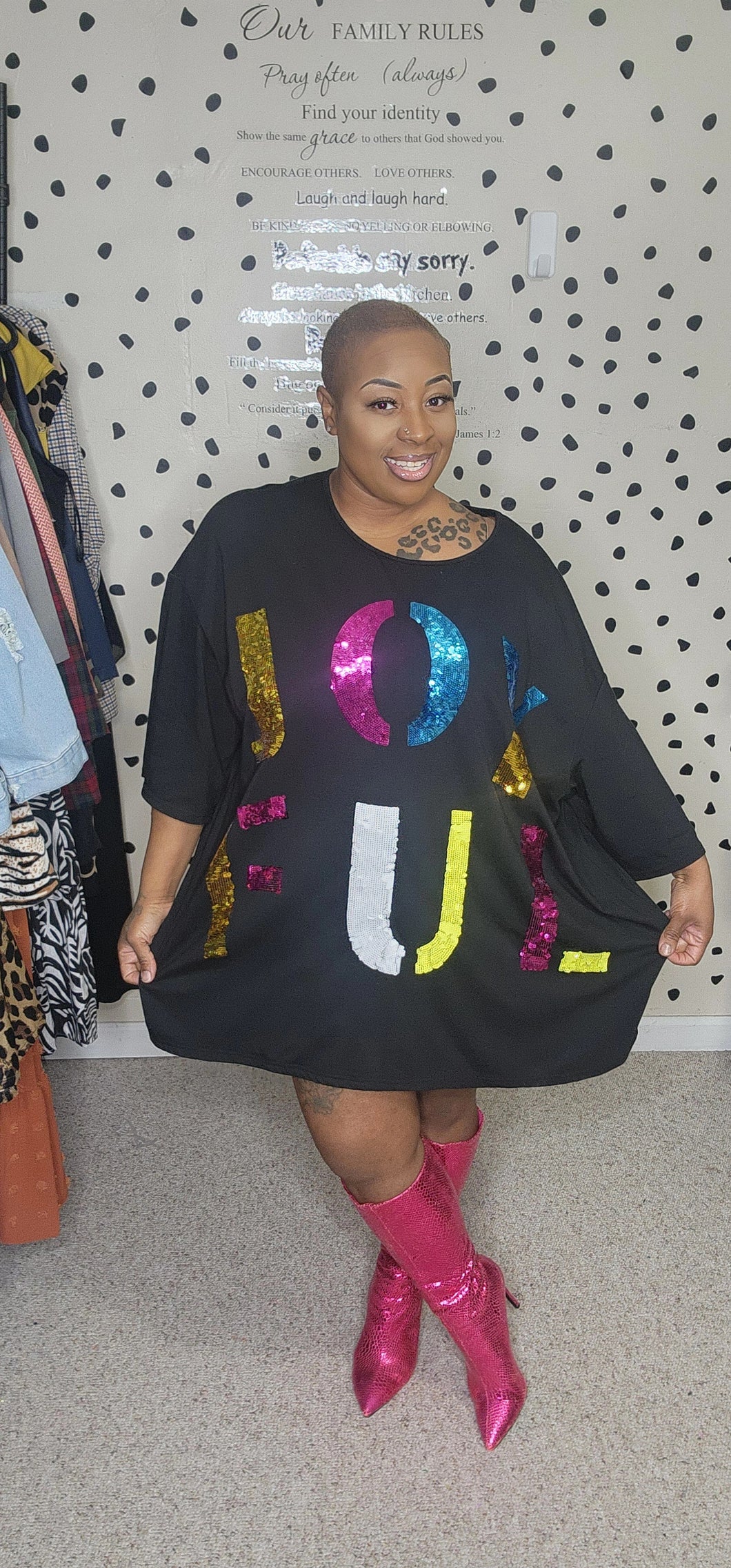 Joyful oversize sequin top  sz 2x/3x fit