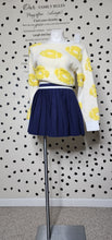 Load image into Gallery viewer, WHITE YELLOW PATCHED SWEATER    SZ UNTAGGED (FITTING MED/LRG)
