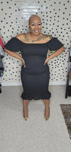 Load image into Gallery viewer, Off shoulder peplum dress  sz lrg/xlrg
