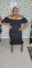 Load image into Gallery viewer, Off shoulder peplum dress  sz lrg/xlrg
