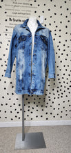 Load image into Gallery viewer, LONG DENIM DISTRESSED  JACKET    SZ LRG-2X

