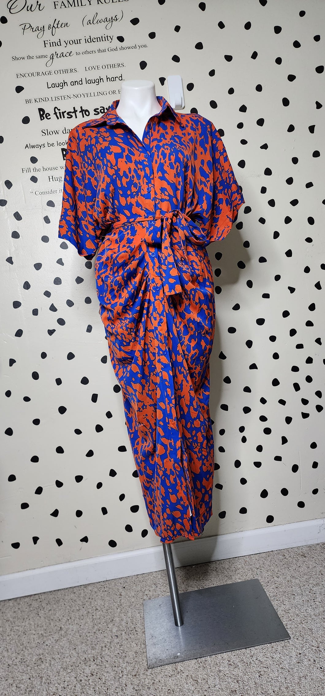 SHEIN PRINTED DRESS     SZ MED
