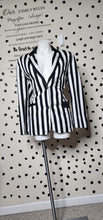 Load image into Gallery viewer, DISTURBIA STRIPE BLAZER/ NET JUMPSUIT SET      SZ 8/10
