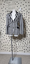 Load image into Gallery viewer, DISTURBIA STRIPE BLAZER/ NET JUMPSUIT SET      SZ 8/10
