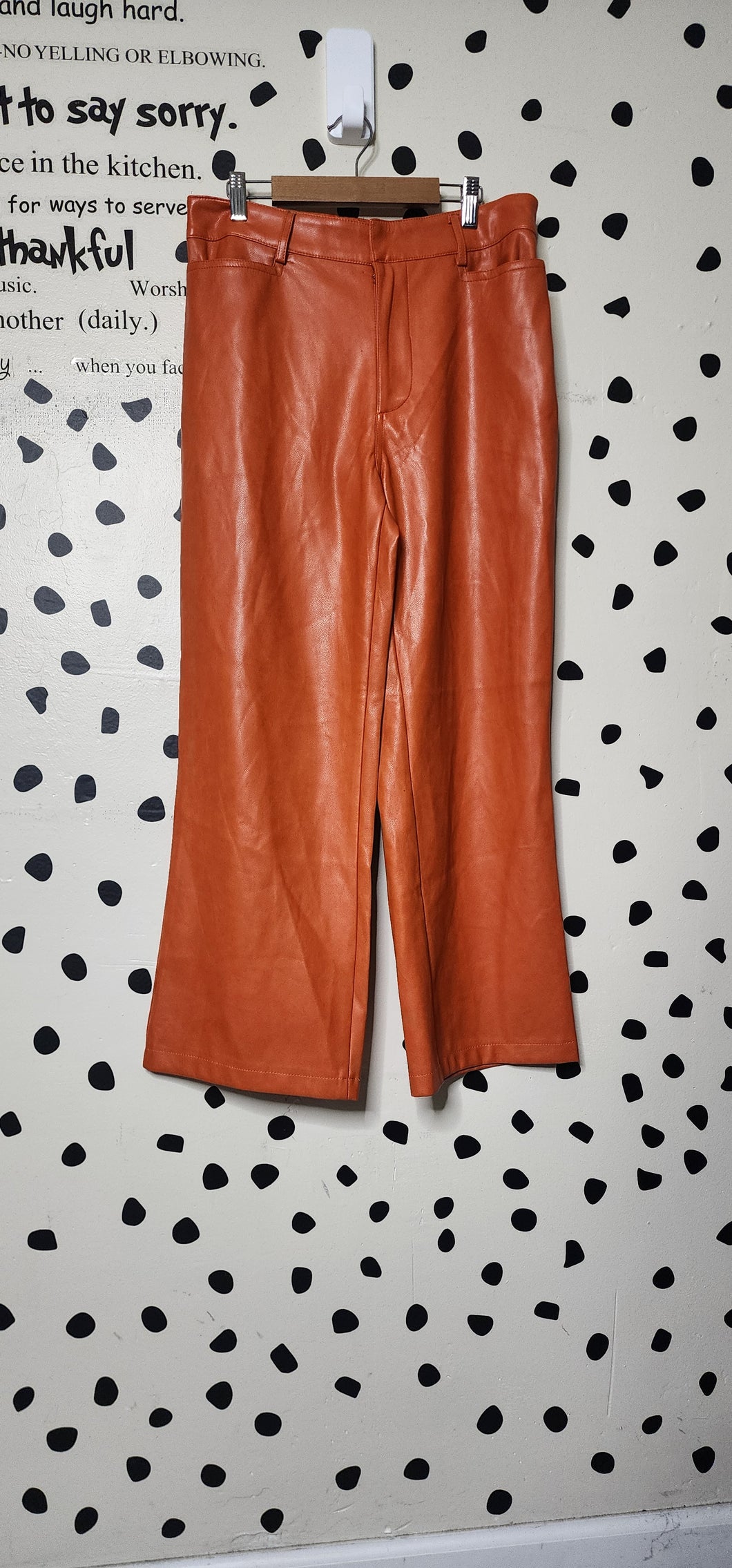 LESS FILLES LEATHER PANTS    SZ MED