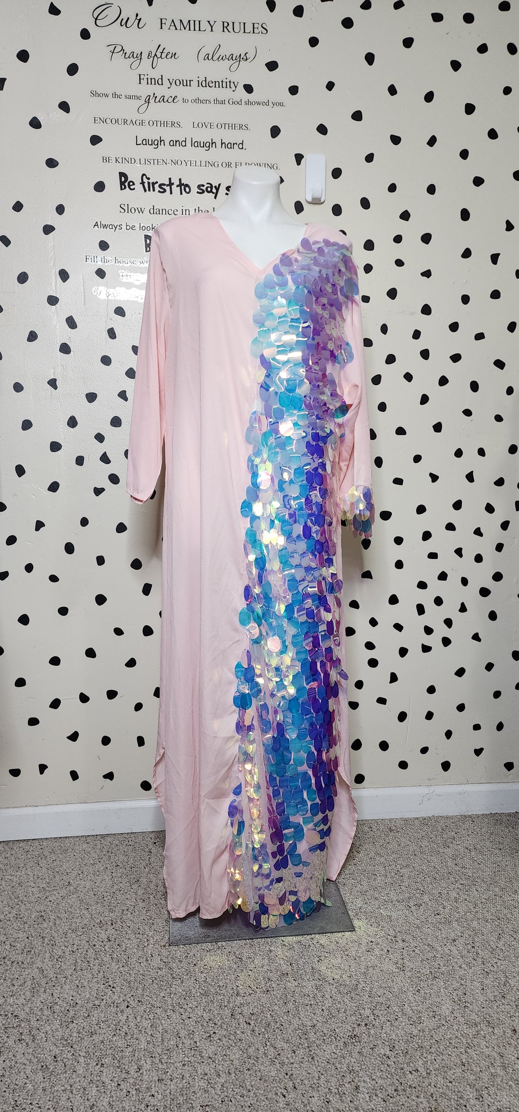 HALF IRIDESCENT SHEER DRESS  SZ LRG (14)