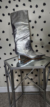 Load image into Gallery viewer, NEW SILVER KNEE BOOTS    SZ 11
