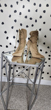 Load image into Gallery viewer, FASHION NOVA LACE UP HEELS   SZ 8
