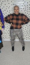 Load image into Gallery viewer, LEOPARD SEQUIN PANT/BOX PRINT SWEATER  2 PIECE  SET   SZ 2X FIT
