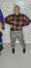 Load image into Gallery viewer, LEOPARD SEQUIN PANT/BOX PRINT SWEATER  2 PIECE  SET   SZ 2X FIT
