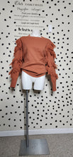 Load image into Gallery viewer, VINCE LOVE RUFFLED SWEATER    SZ MED-XLRG

