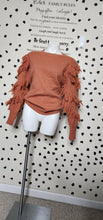 Load image into Gallery viewer, VINCE LOVE RUFFLED SWEATER    SZ MED-XLRG
