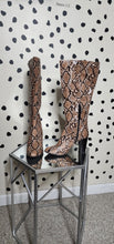 Load image into Gallery viewer, REPTILE PRINT KNEE BOOTS     SZ 9
