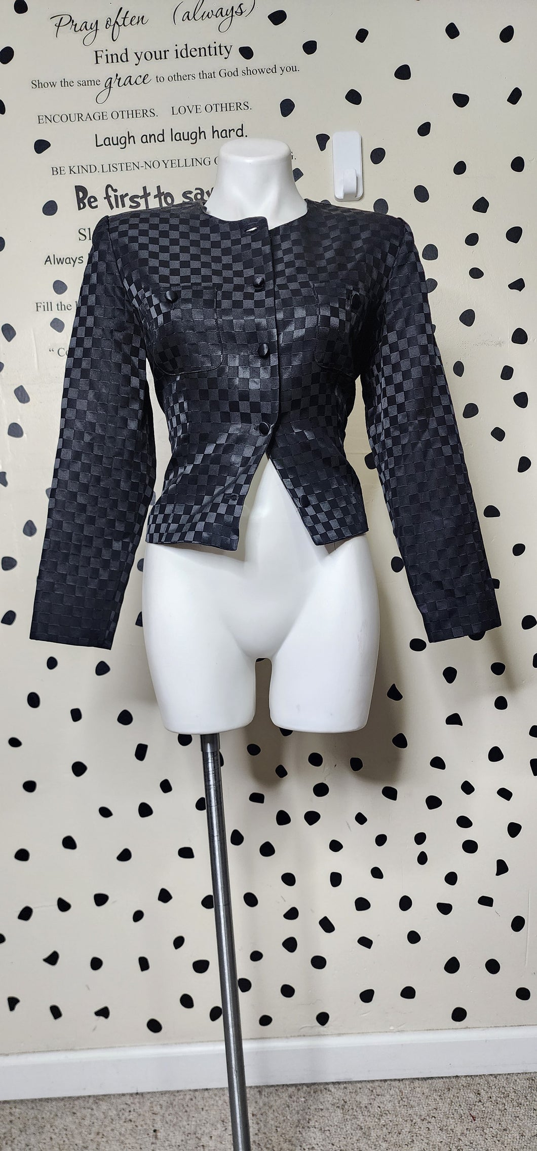 TALBOTS BOX PRINT BLAZER     SZ 8