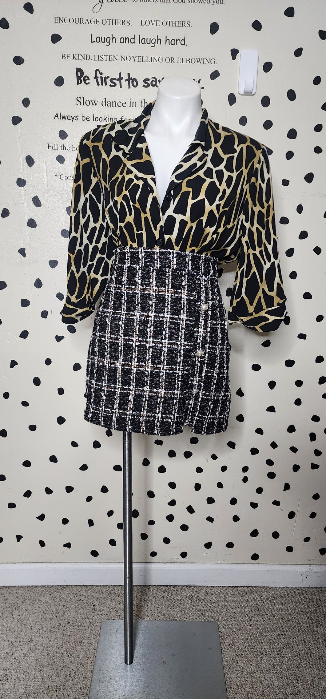 CLUELESS TEA PARTY SKIRT/LEAOPARD TOP   SET       SZ 8/10 FITTING