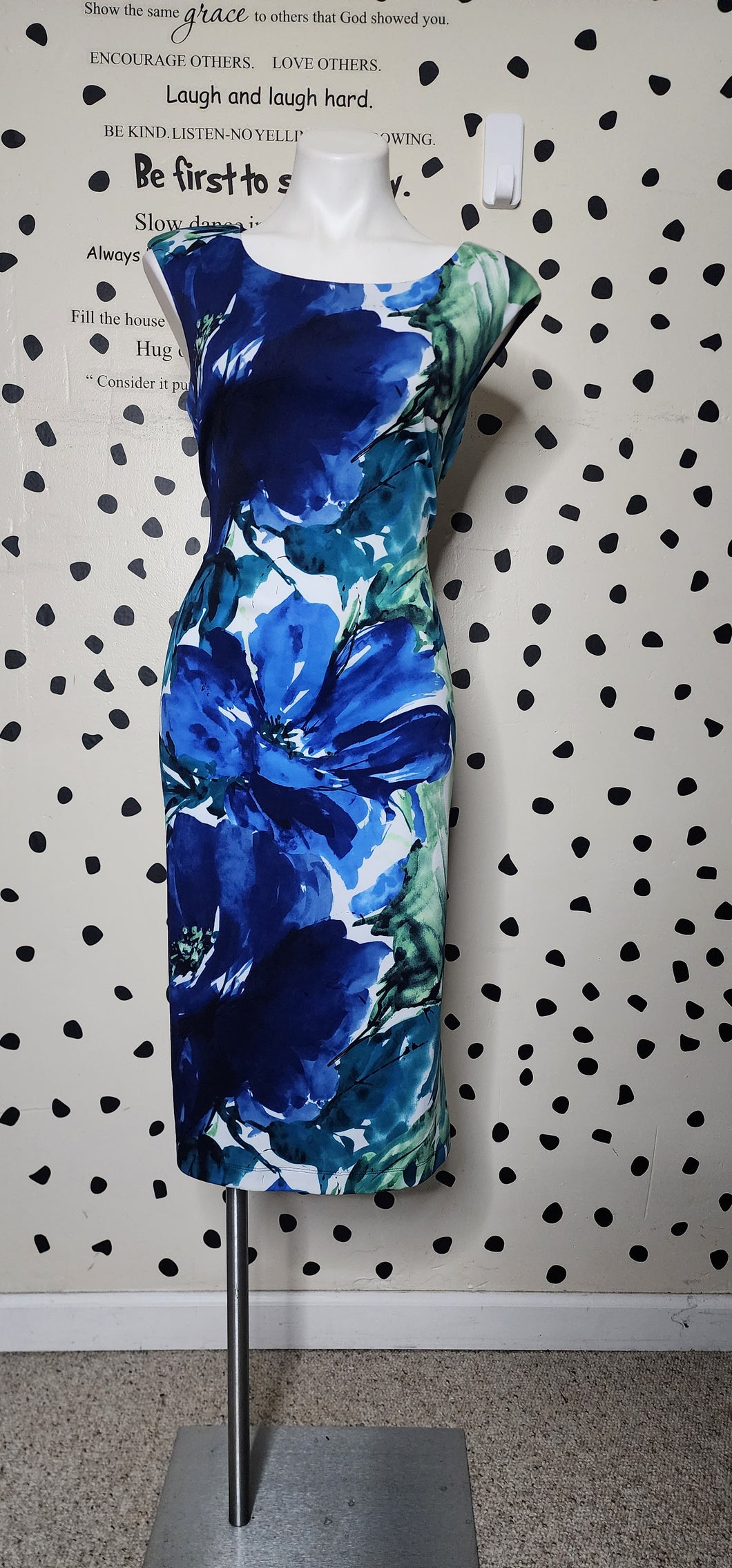 CONNECTED APPAREL FLORAL DRESS    SZ 10 STRETCH